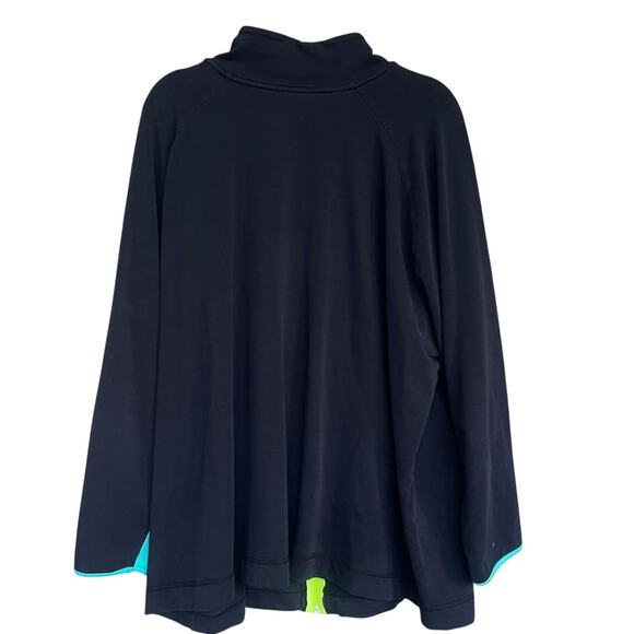 Catherines Jacket Womens 4X 30/32W Black Neon Green Zip Up Activewear Pockets - Picture 2 of 12